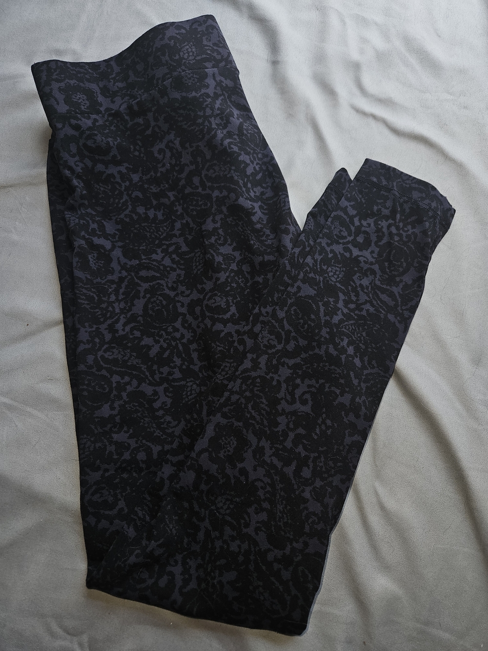 Matty M Blue And Black Floral Pull On Pants